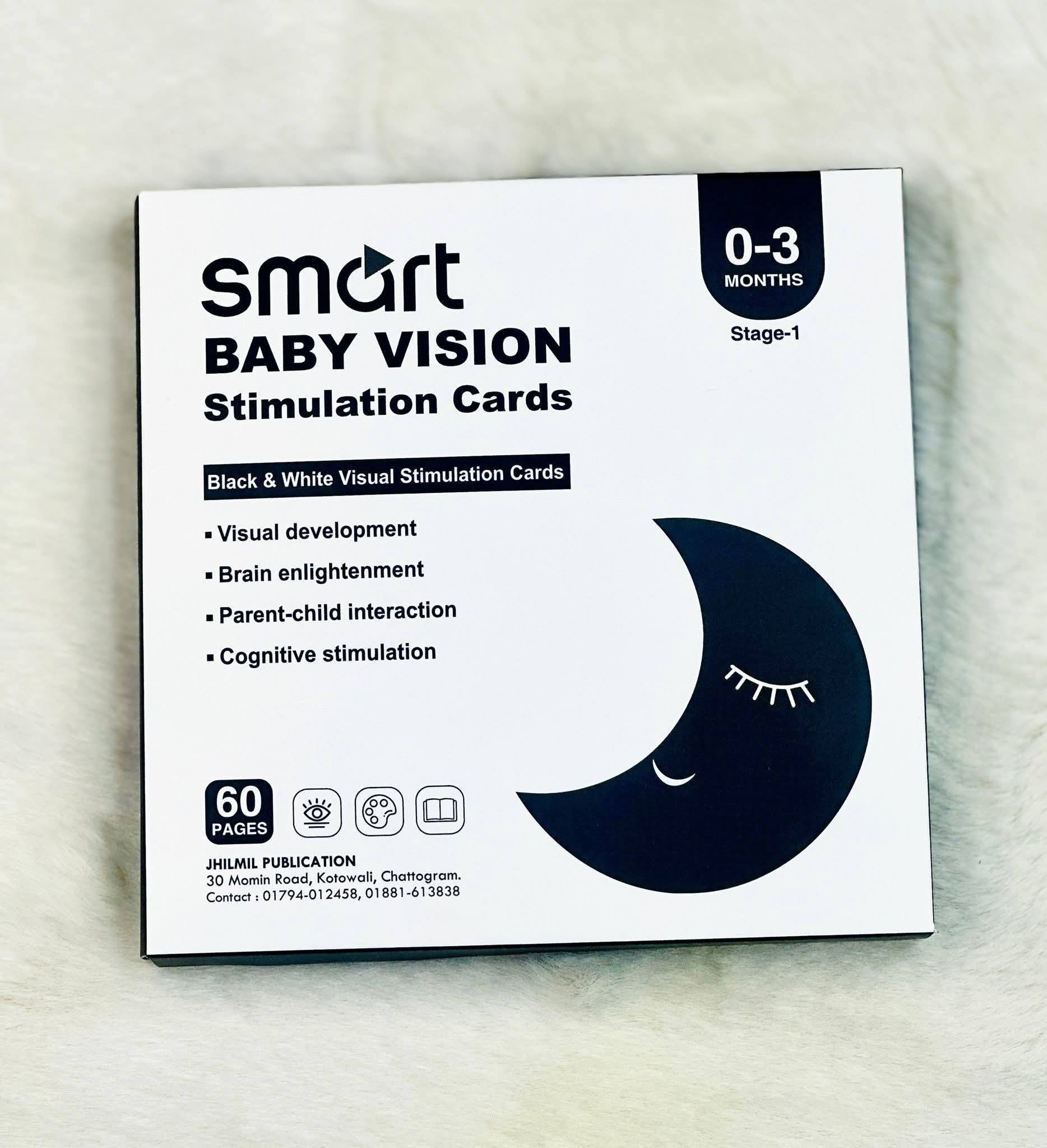 (0-3 Months) (30 Cards → 60 Images) Smart Baby Vision Stimulation Cards | Stage-1