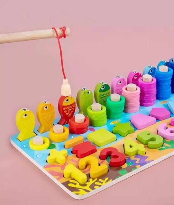 Six-in-One Educational Logarithmic Board (Wooden Multi-Functional Puzzle)