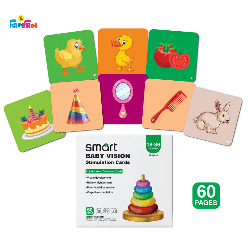 (৩–৩৬ মাস) (90 Cards → 180 Images) Advanced Brain & Vision Development Set🧠 Smart Baby Vision Stimulation Cards