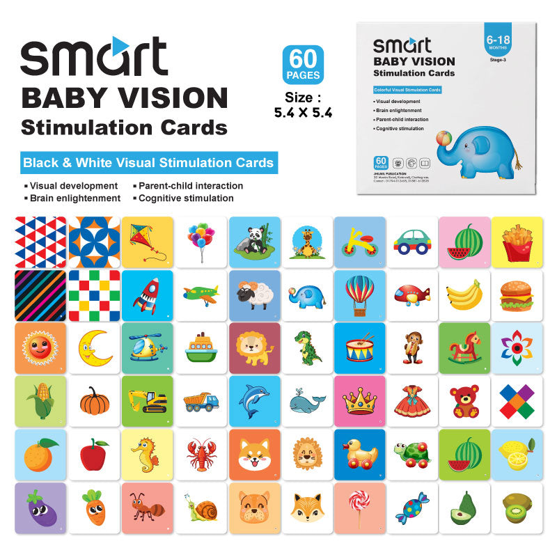 (৩–১৮ মাস) (60 Cards → 120 Images) The Growing Explorer Pack||Smart Baby Vision Stimulation Cards