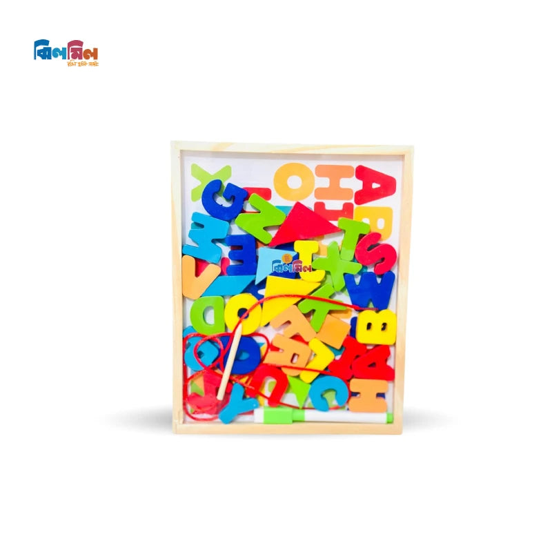Wooden Alphabet Lacing Box and Tangram Alphabet (Capital)