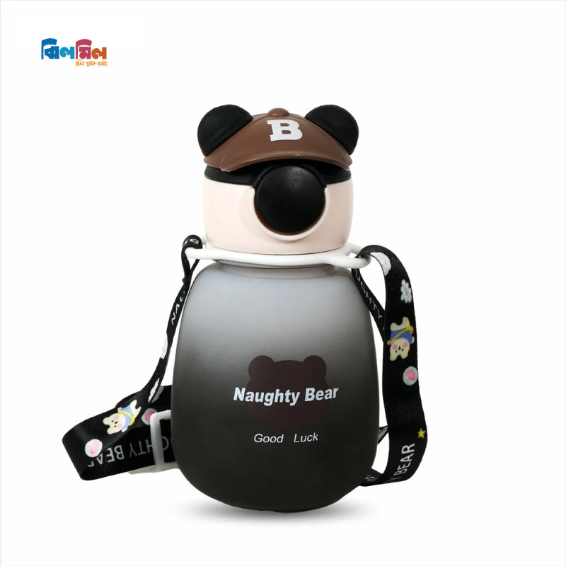 Noughty Bear Water Bottle Black
