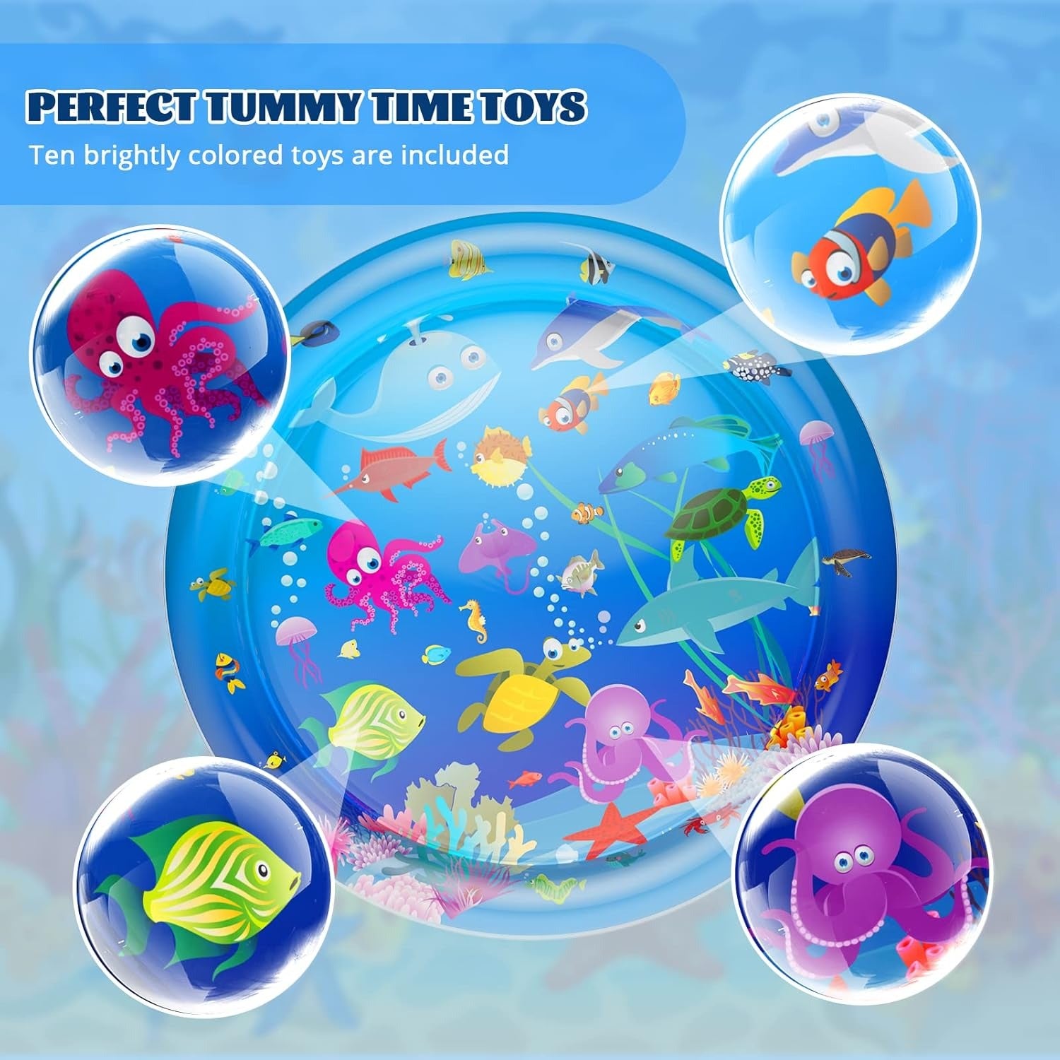Water Play Mat For Infants and Toddlers Baby Toys Round shape (Large 100 cm)