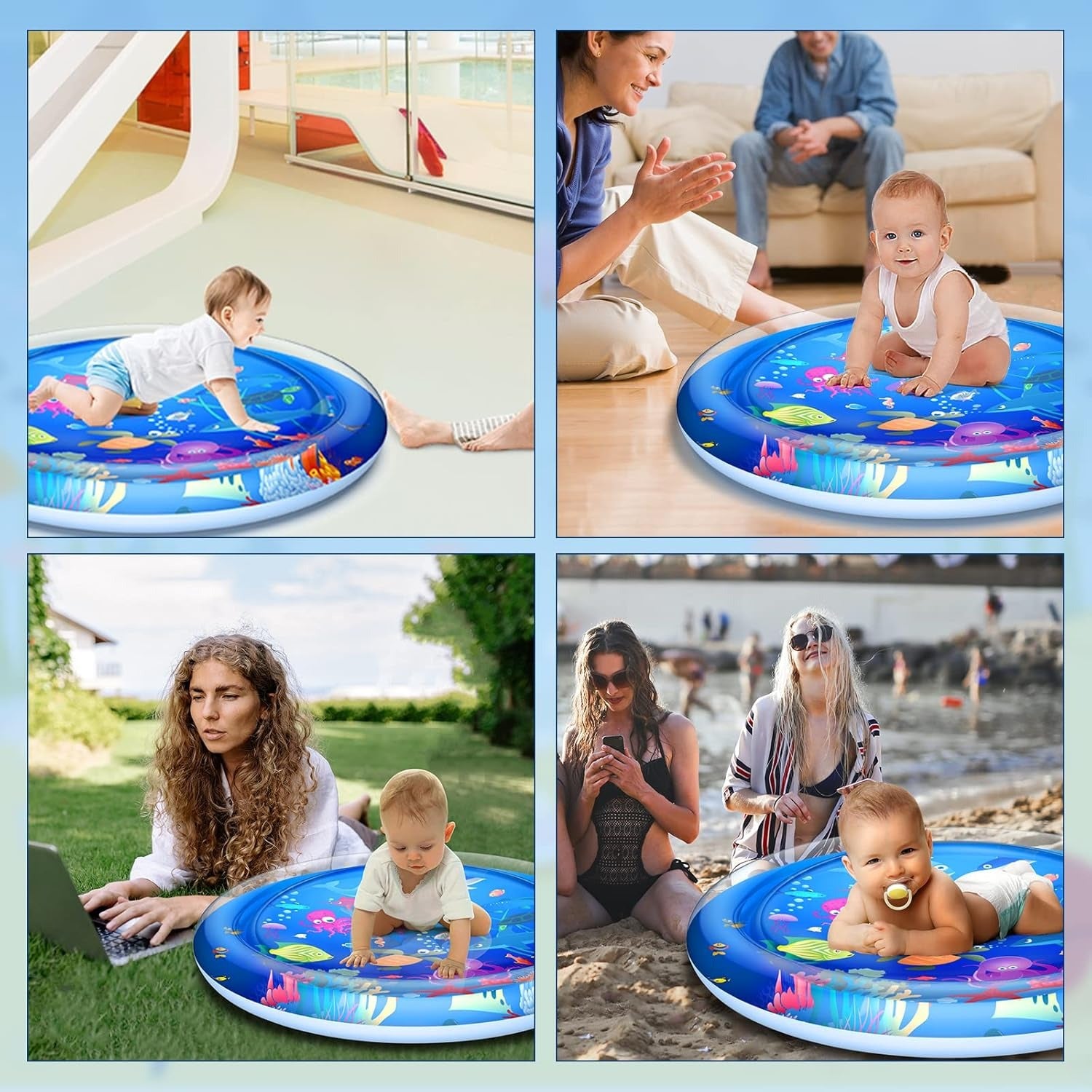 Water Play Mat For Infants and Toddlers Baby Toys Round shape (Large 100 cm)